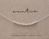 Custom Sterling Silver Morse Code Necklace: Personalized Aunt Gift