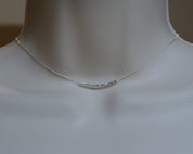 Sterling Silver Morse Code Necklace: Dainty "Disco Ball" Beads