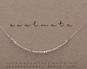Sterling Silver Morse Code Necklace: Dainty "Disco Ball" Beads