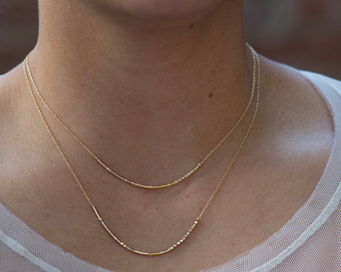 Custom Gold Filled Morse Code Necklace