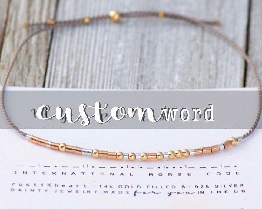 Custom Morse Code Bracelet • Personalized Word