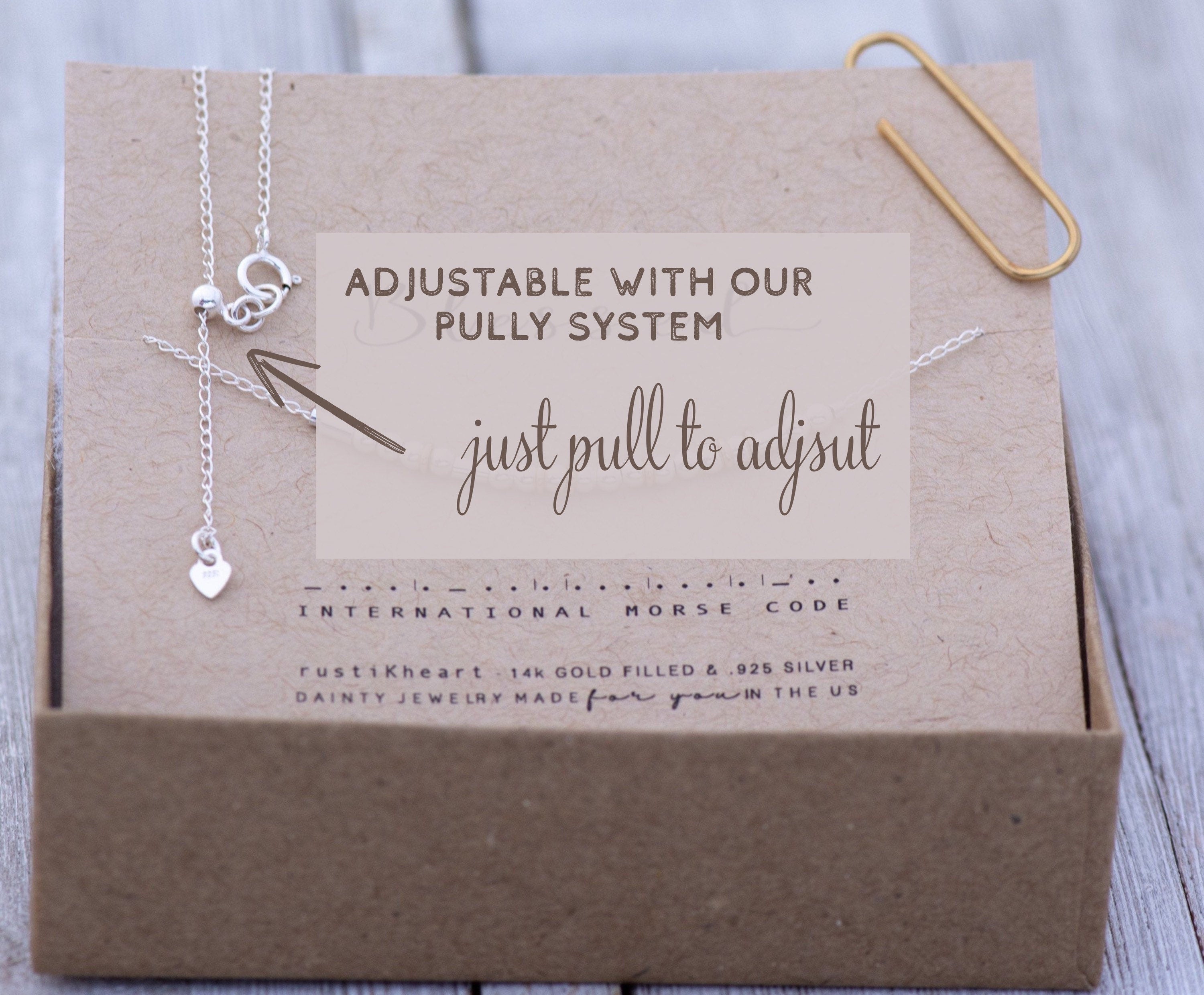 Custom Sterling Silver Morse Code Necklace: Personalized Aunt Gift