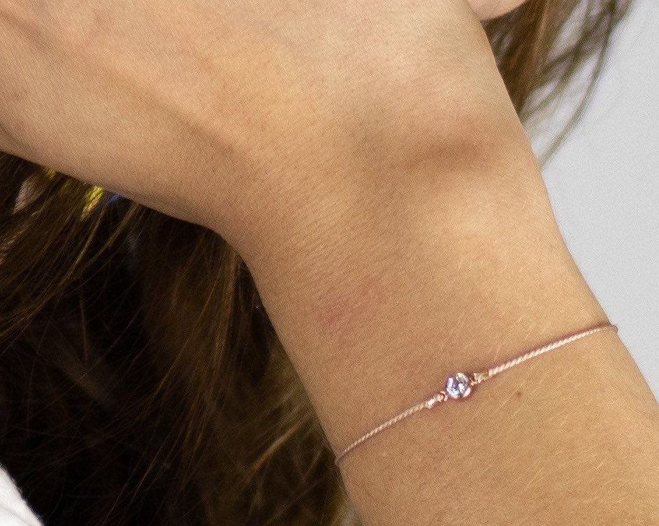 Rose Gold CZ String Bracelet