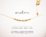 Sister Morse Code Necklace