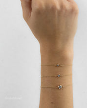 Solitaire Diamond Cut CZ Gold (GF) Chain Bracelet
