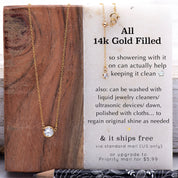 Nasreen Necklace, Diamond Cut CZ on 14k Gold Filled Chain, Dainty Bridesmaid Gift