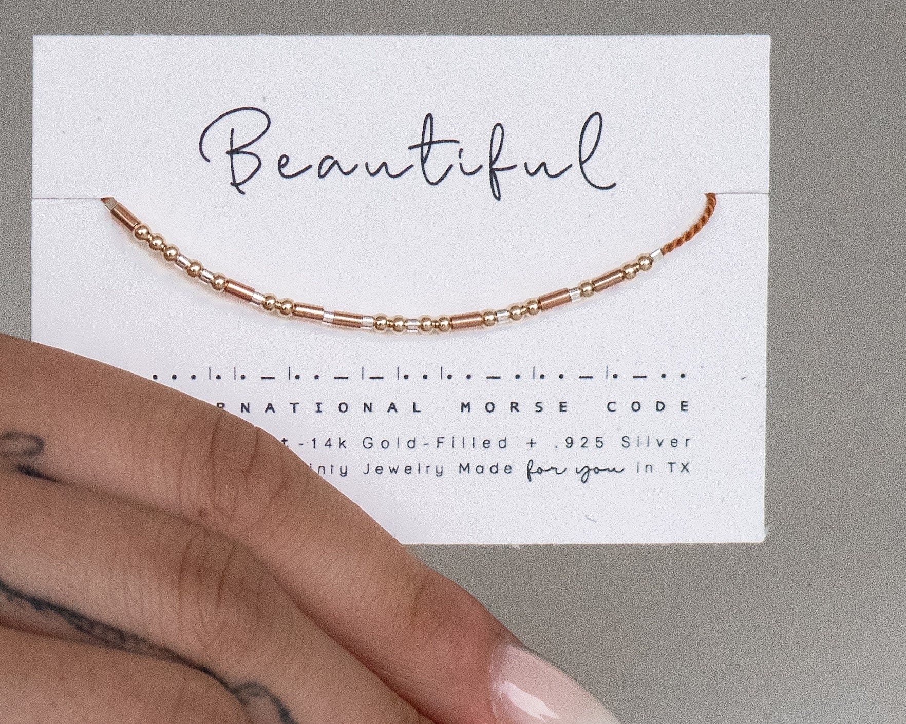 Custom Morse Code Bracelet • Personalized Word