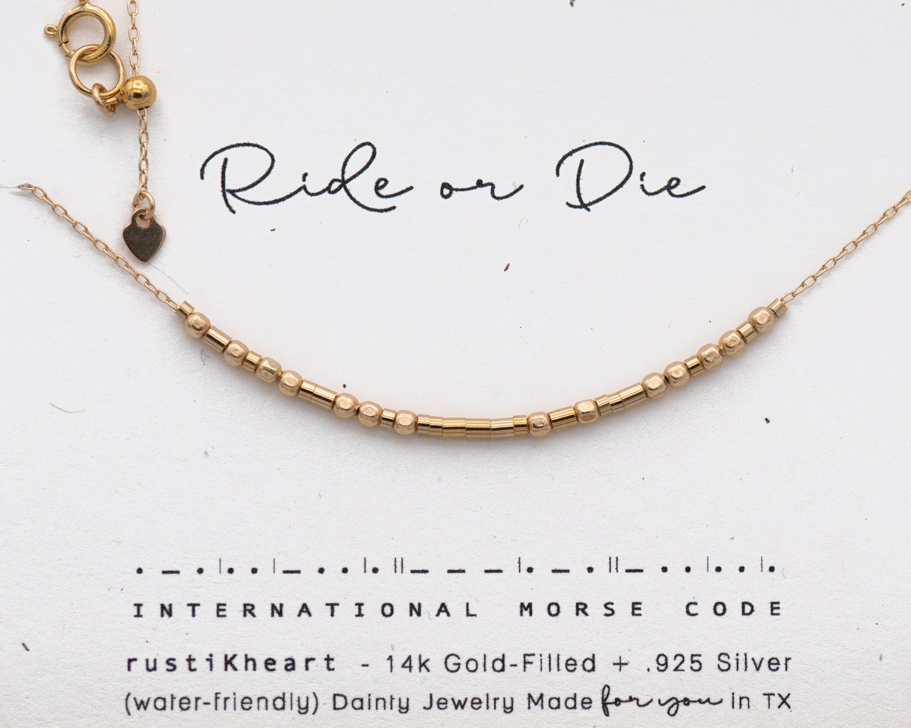 14k Gold Filled Morse Code Necklace