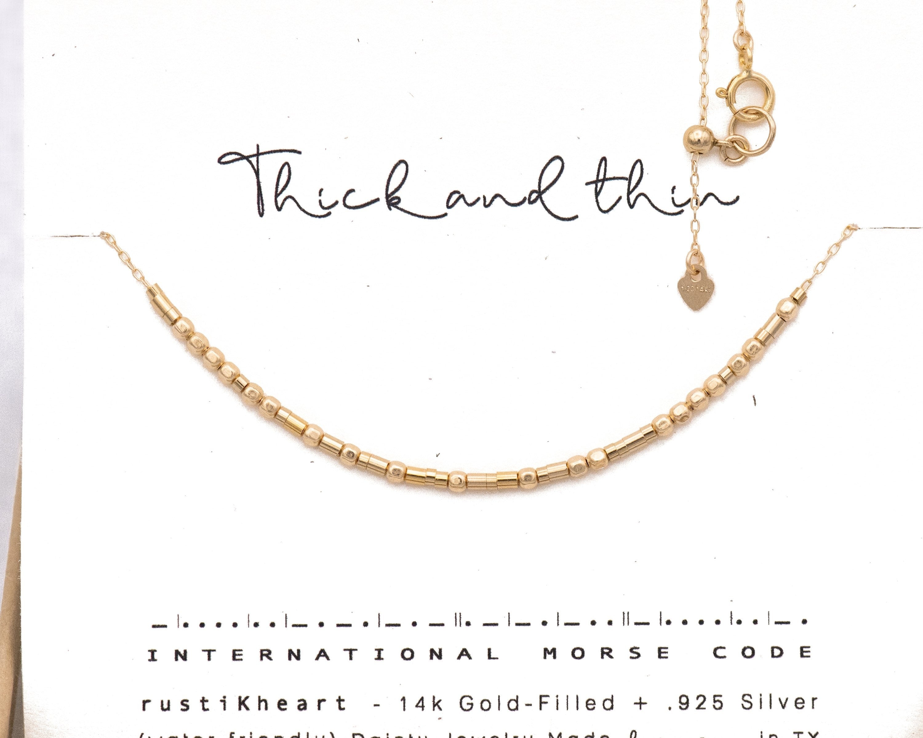 14k Gold Filled Morse Code Necklace