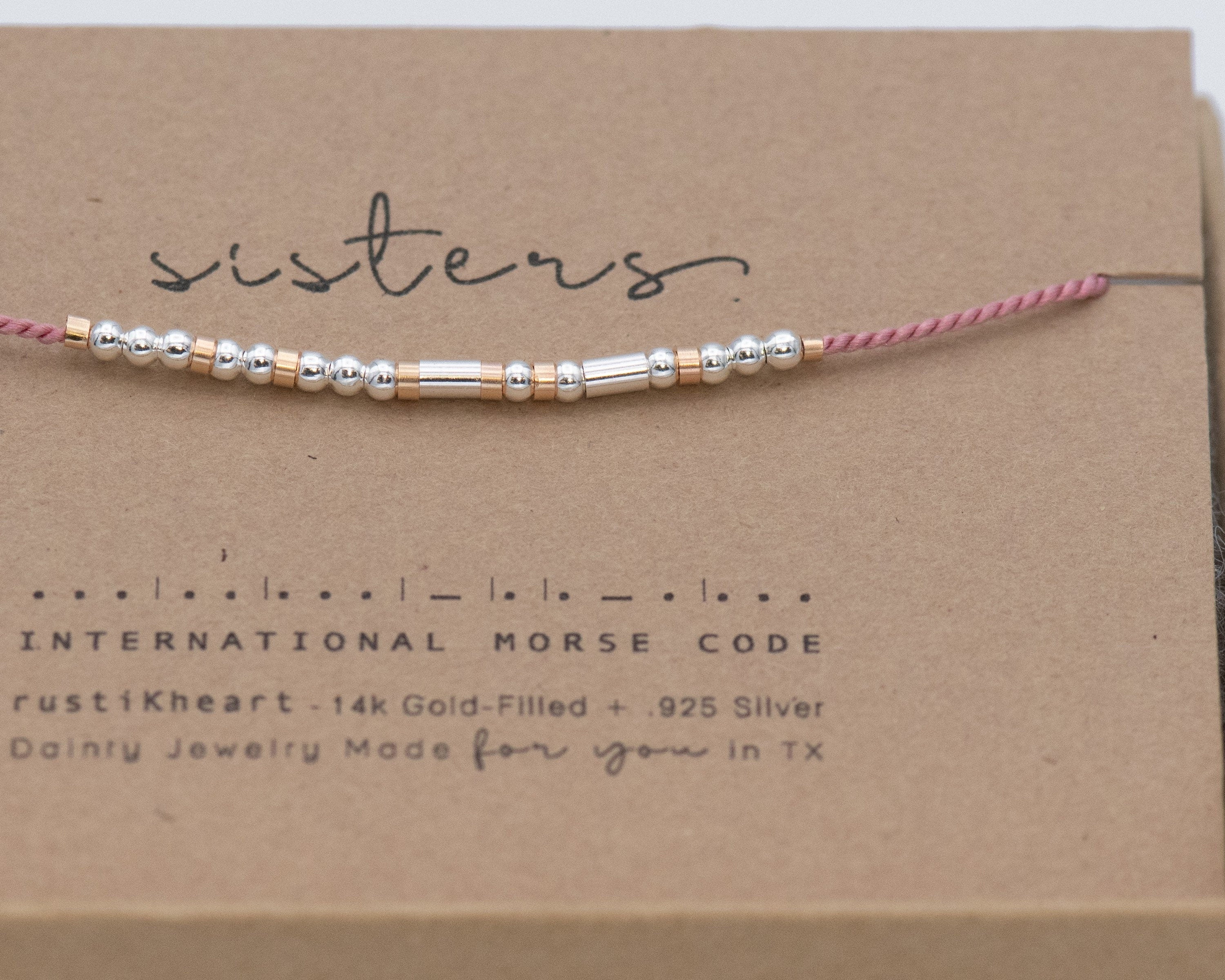 Sisters Morse Code Bracelet