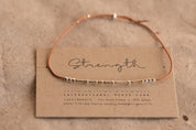 Silver Faceted + Gold Bracelet Spelling Strength or Any Word in Morse Code