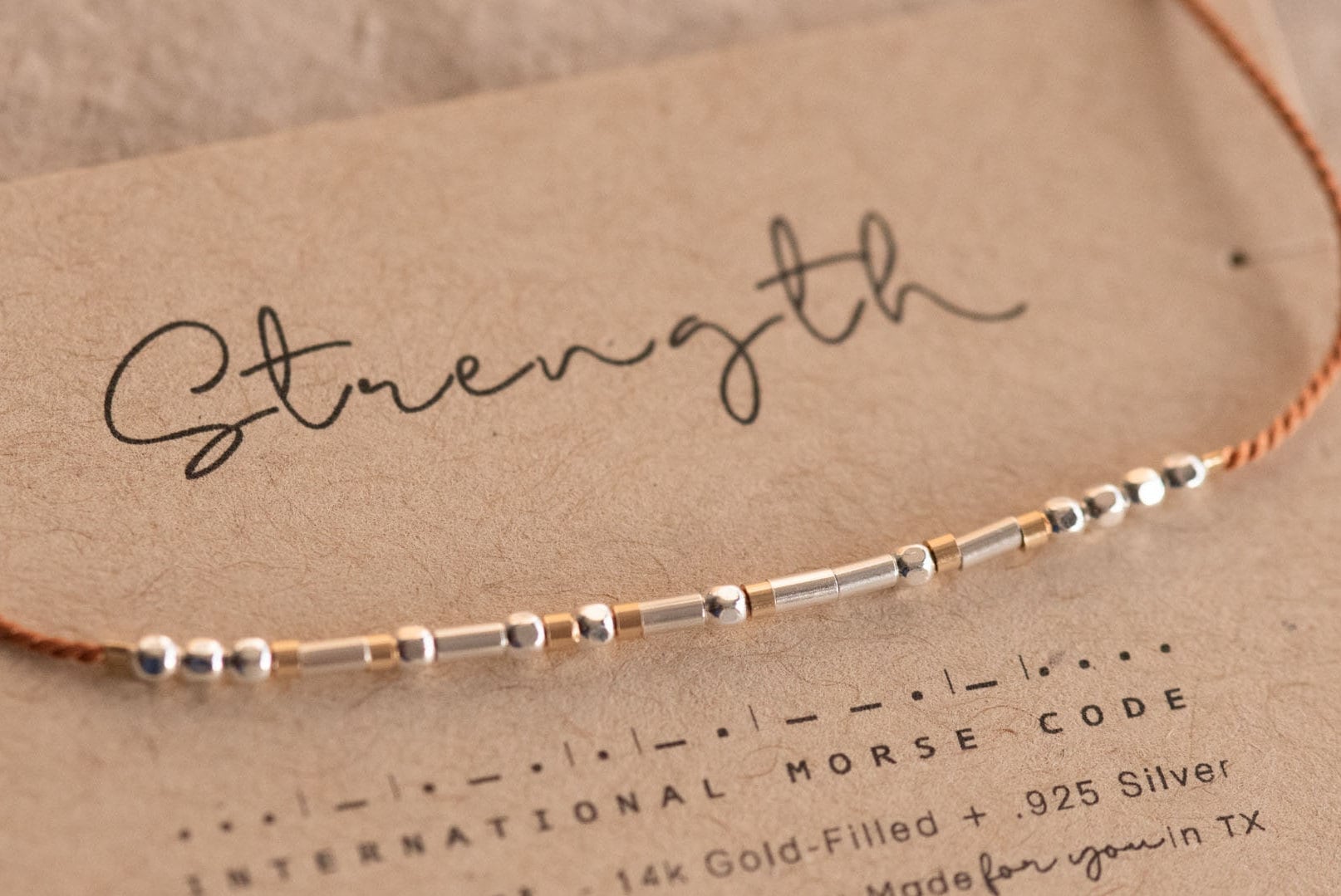 Strength Morse Code Bracelet