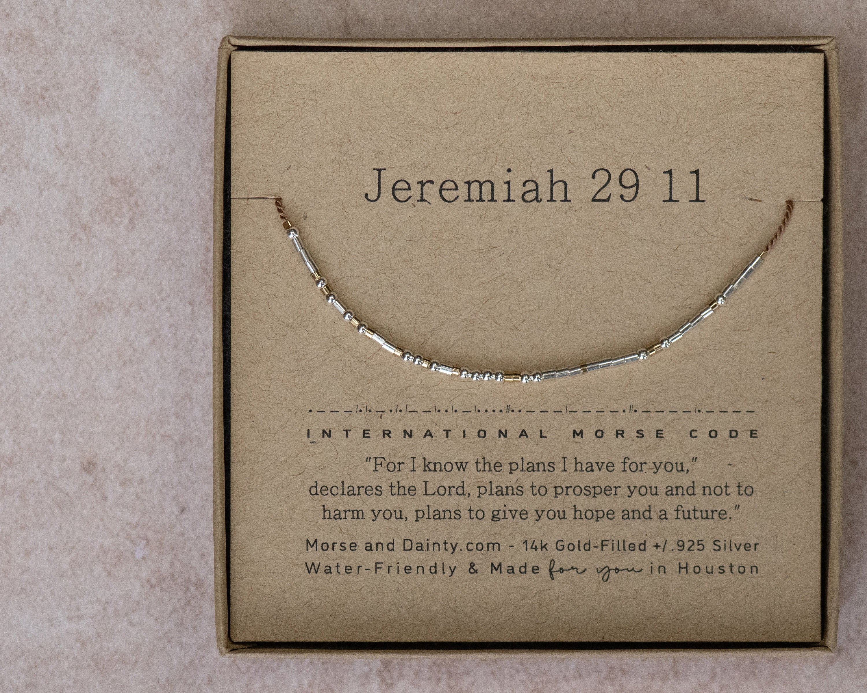 John 16:33 Bible Verse Bracelet - Maya Morse and Dainty Jewelry by Olivia Cactus