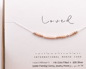 Morse Code Necklace • Blessed Necklace Best Friend Gifts Bridesmaid Gift Necklace Rose Gold and Silver Morse Code Jewelry Thank You Gift