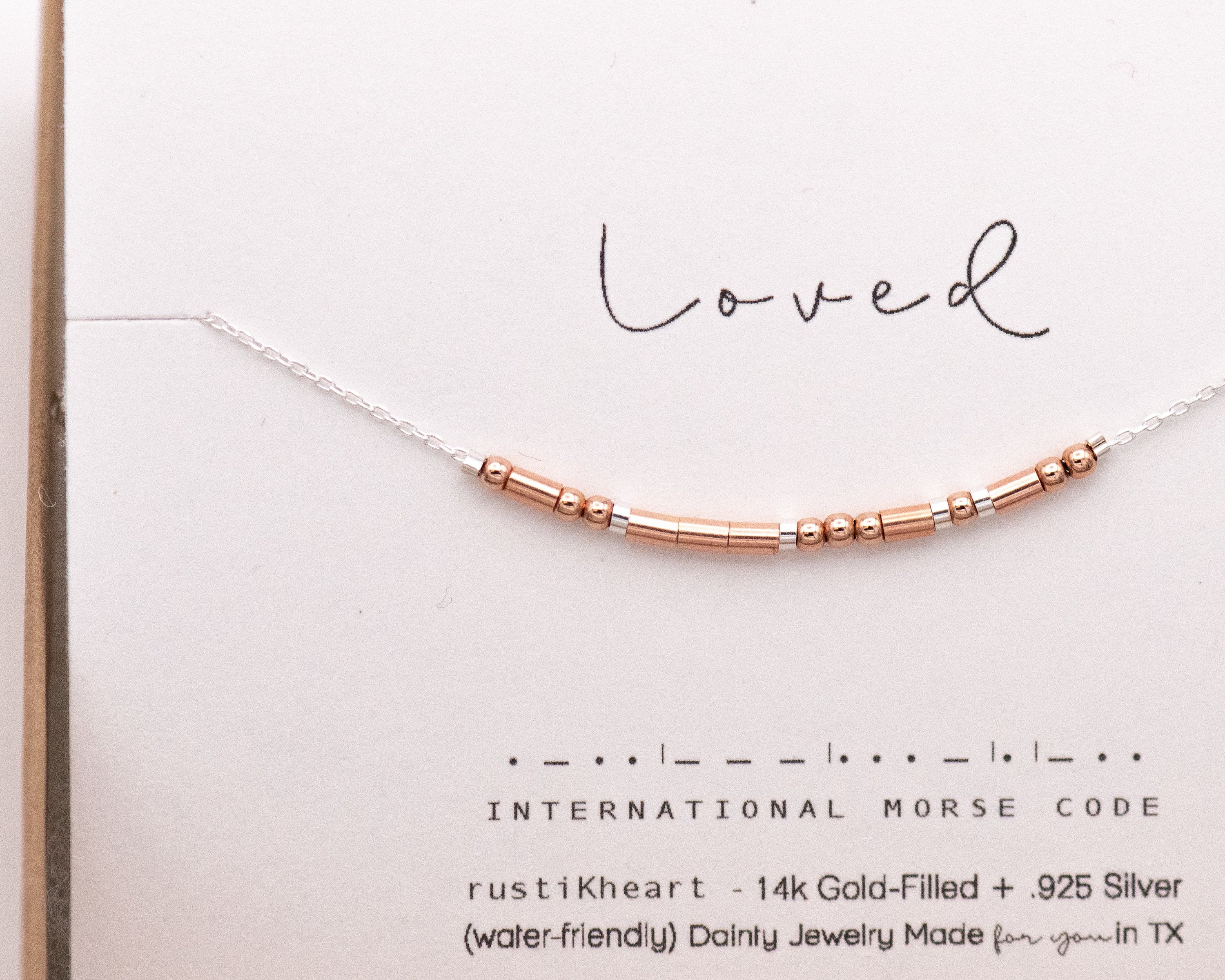 Morse Code Necklace • Blessed Necklace Best Friend Gifts Bridesmaid Gift Necklace Rose Gold and Silver Morse Code Jewelry Thank You Gift