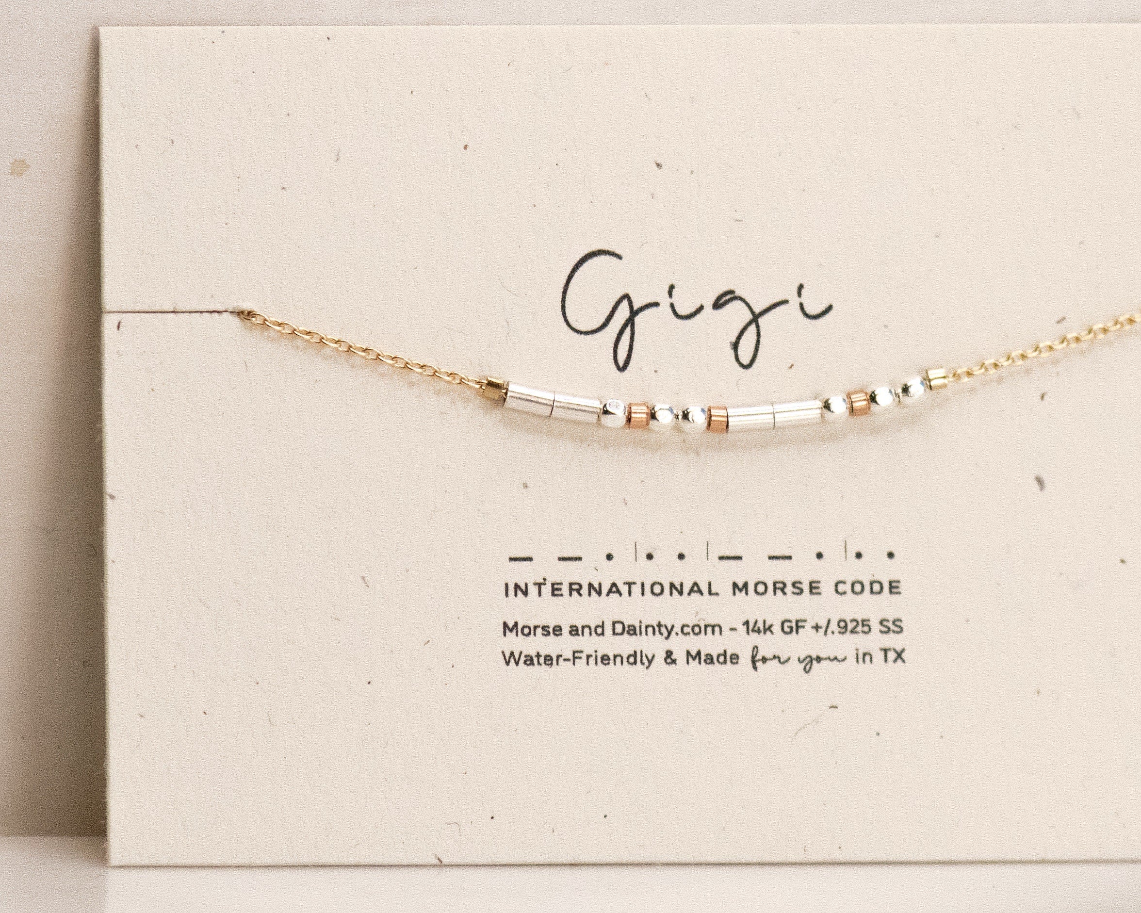 Gigi Morse Code Bracelet: 14K Gold-Filled