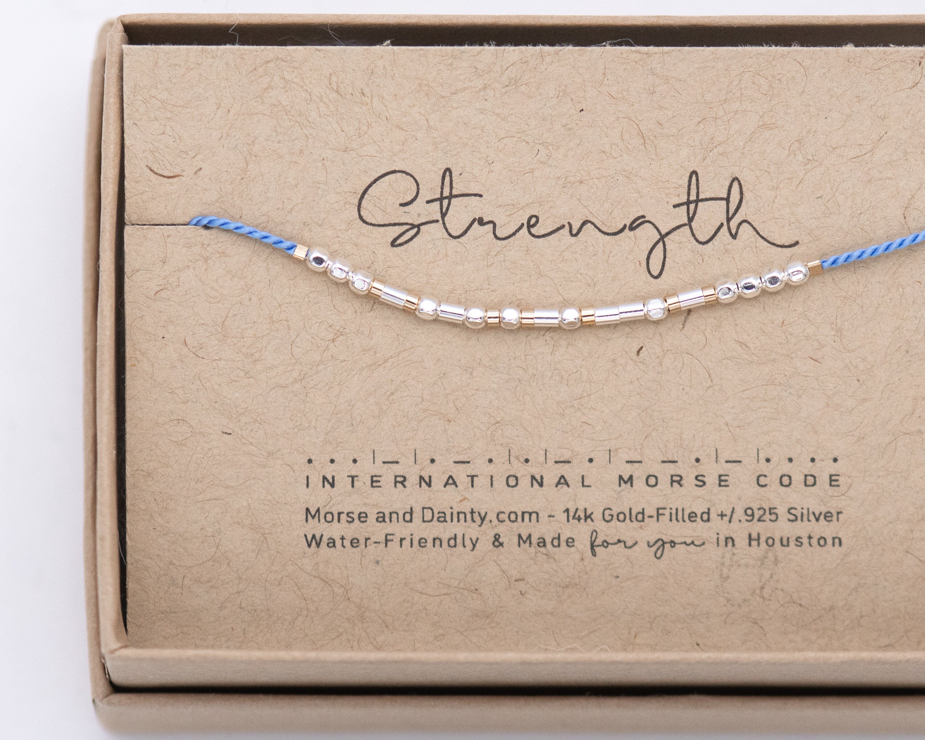 Strength Morse Code Bracelet