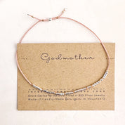 Morse Code Godmother Bracelet: Rose Gold & Silver, Adjustable Gift