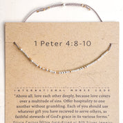 1 Peter 4:8-10 Bible Morse Code Bracelet