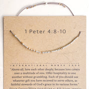 1 Peter 4:8-10 Bible Morse Code Bracelet