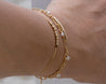 Gold Tube Bar Bracelet. Dainty Delicate Stunning Chain with Major Gleam and Light Reflection. Olivia Cactus Durable Strong Chain Bracelet