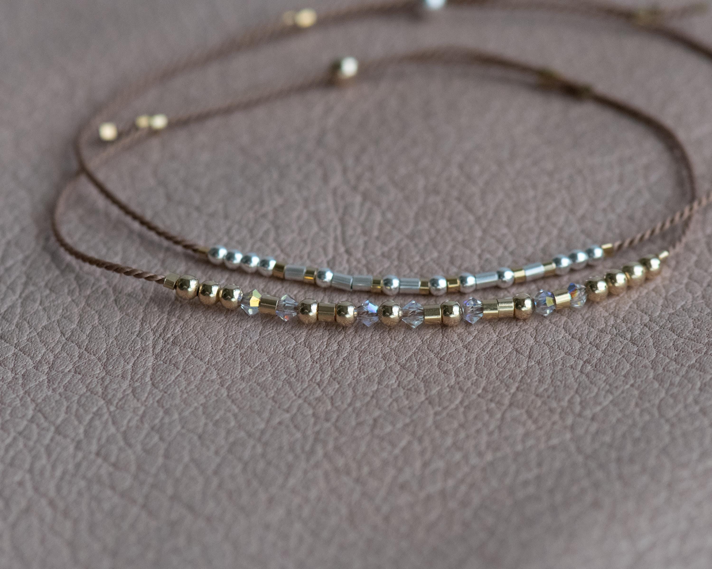 Swarovski Gold Morse Code Bracelet