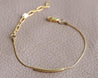 Gold Tube Bar Bracelet. Dainty Delicate Stunning Chain with Major Gleam and Light Reflection. Olivia Cactus Durable Strong Chain Bracelet