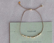 Loved Morse Code Bracelet w/ Swarovski Crystals