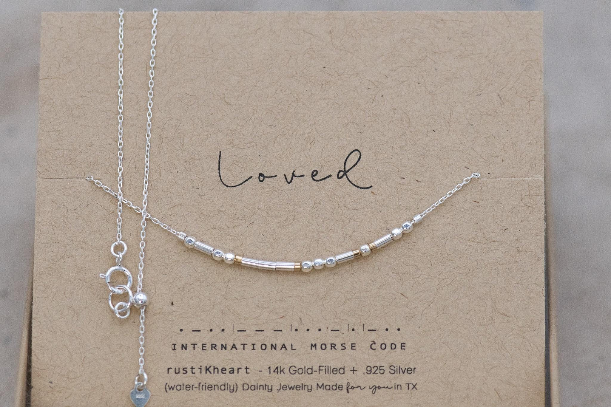 Custom Sterling Silver Morse Code Necklace, Hidden Message, Loved or Personalized Birthday Gift