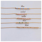 Gold Morse Code Bracelet: Personalized Word, Encouragement Gift
