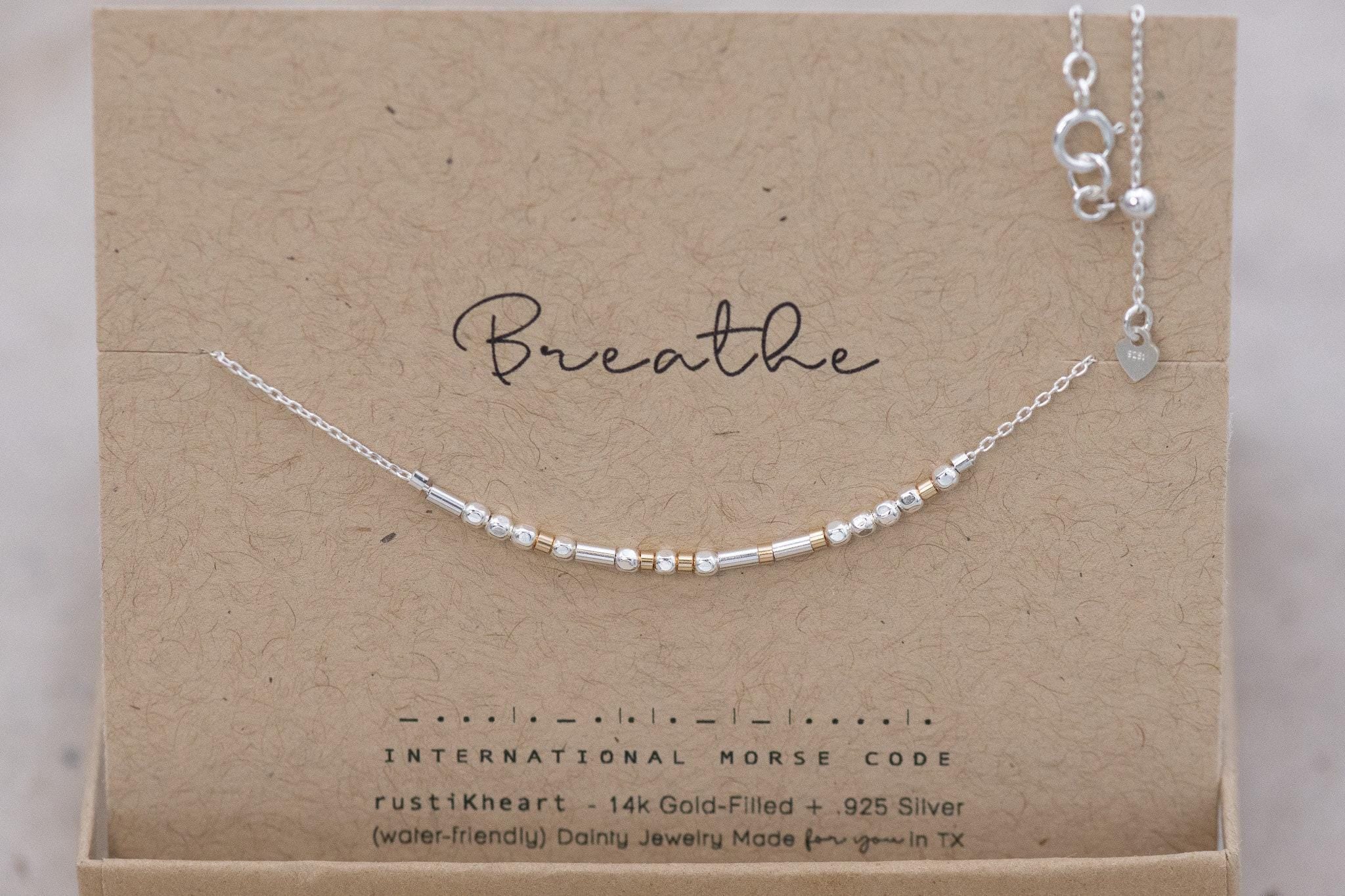Custom Sterling Silver Morse Code Necklace, Hidden Message, Loved or Personalized Birthday Gift