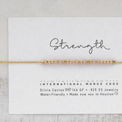 Gold Morse Code Bracelet: Personalized Word