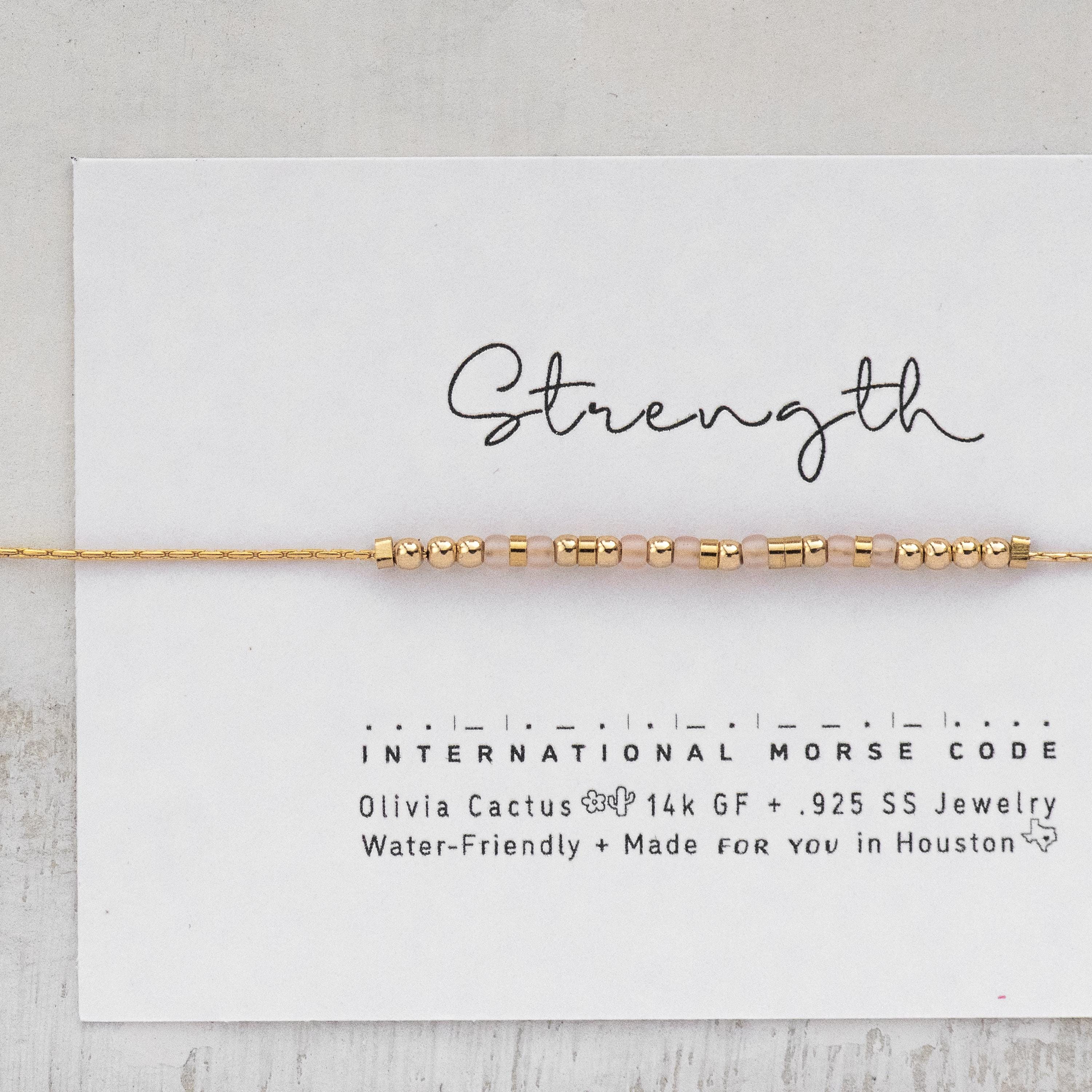 Gold Morse Code Bracelet: Personalized Word