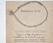 Romans 12:12 Bracelet - Maya - Silver & Gold Bracelet - Olivia Cactus Morse and Dainty Jewelry