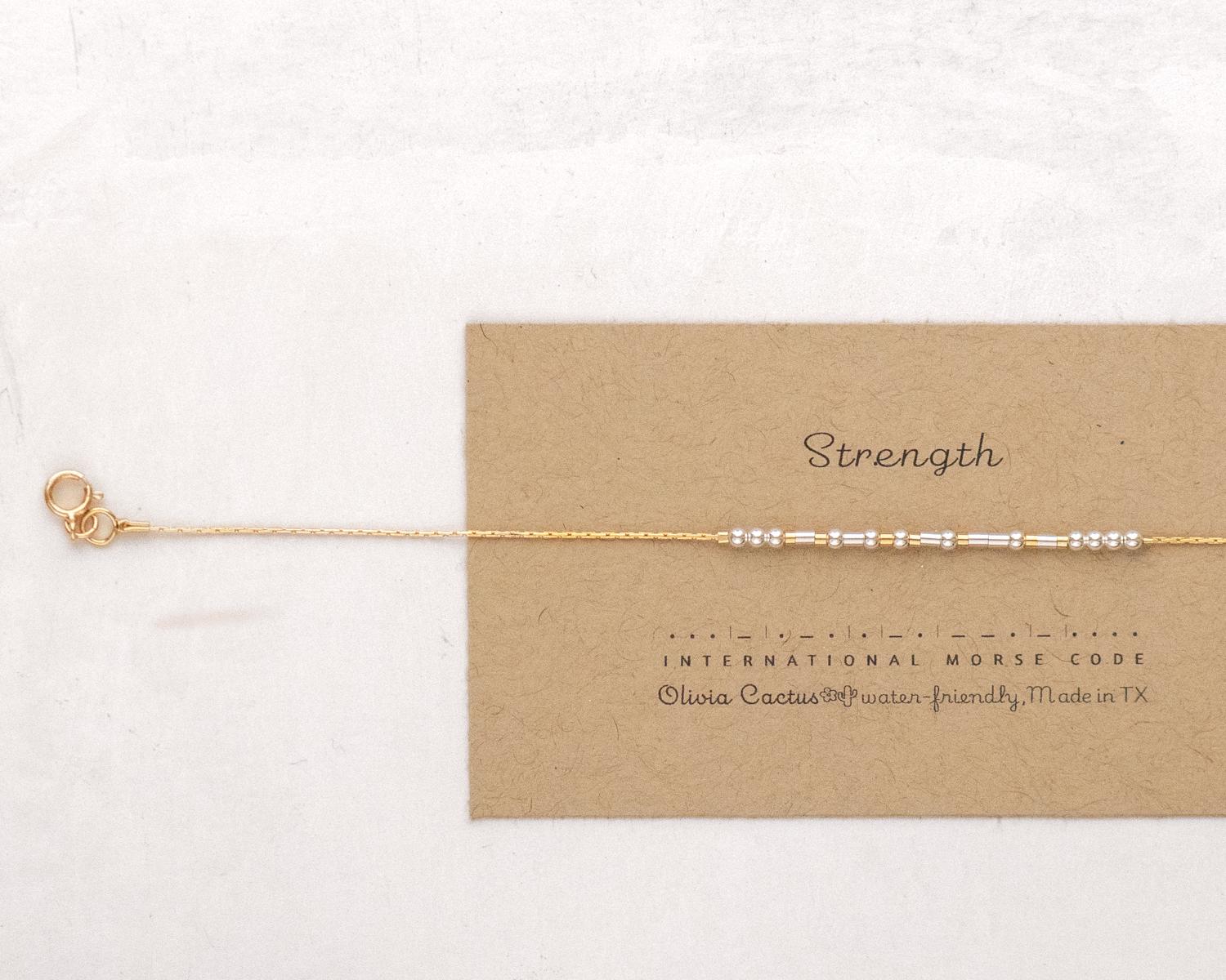 Strength Morse Code Bracelet