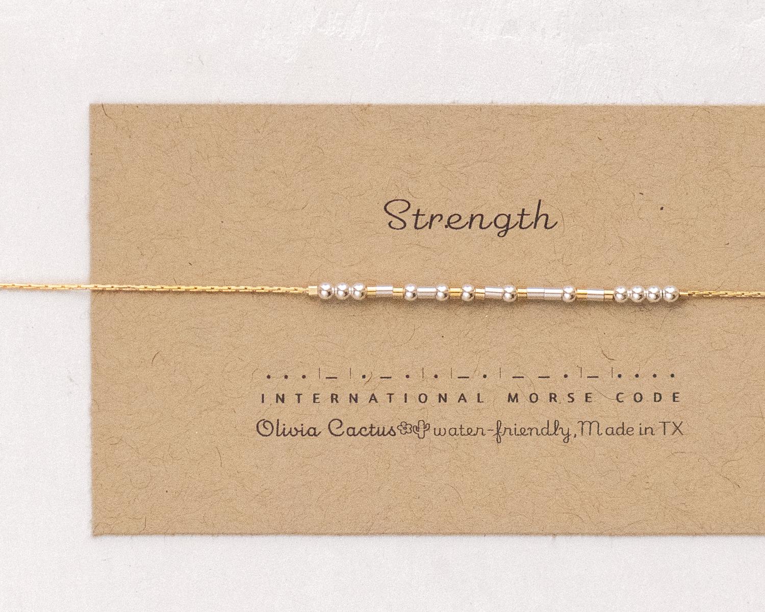 Strength Morse Code Bracelet