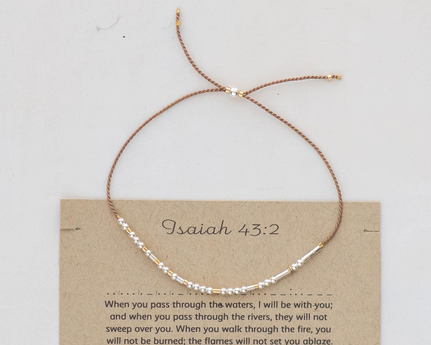 Isaiah 43:2 Bible Verse Morse Code Bracelet