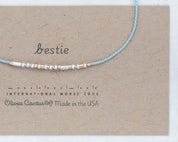 Custom Morse Code Bracelet, Silver & Rose Gold Beads, Friendship Jewelry