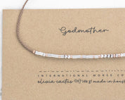 Morse Code Godmother Bracelet: Rose Gold & Silver