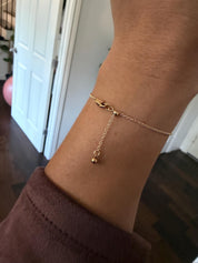 Solitaire Diamond Cut CZ Gold (GF) Chain Bracelet