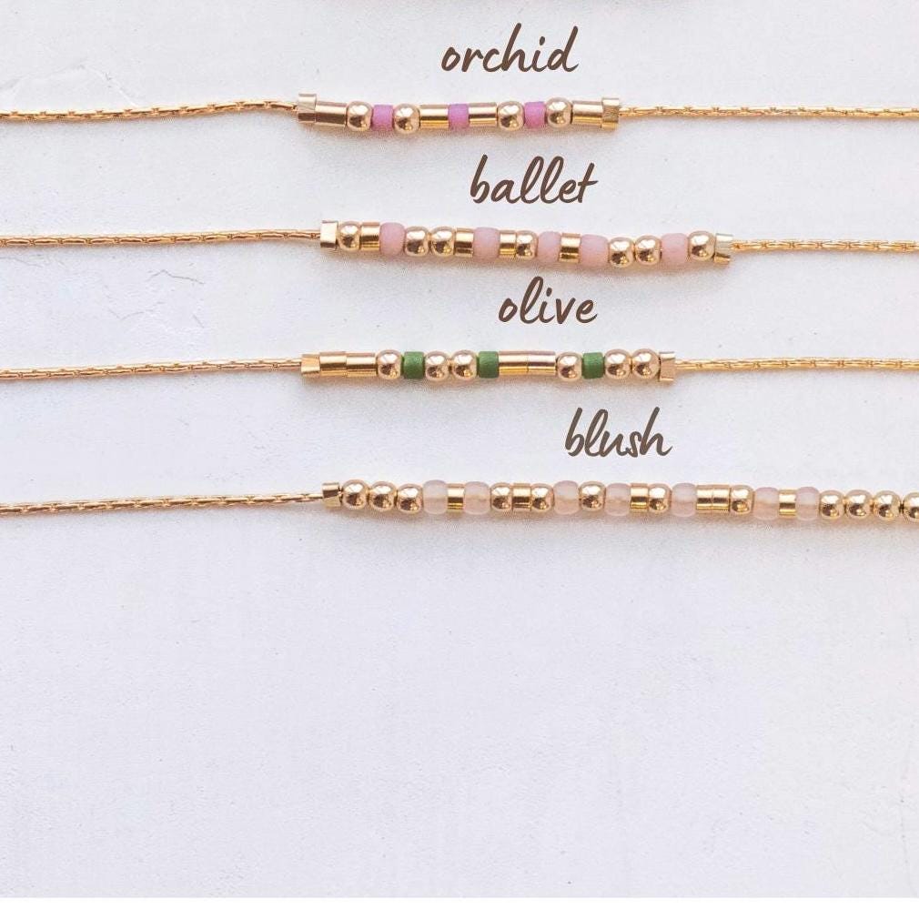 Custom Morse Code Bracelet, Colorful Beads