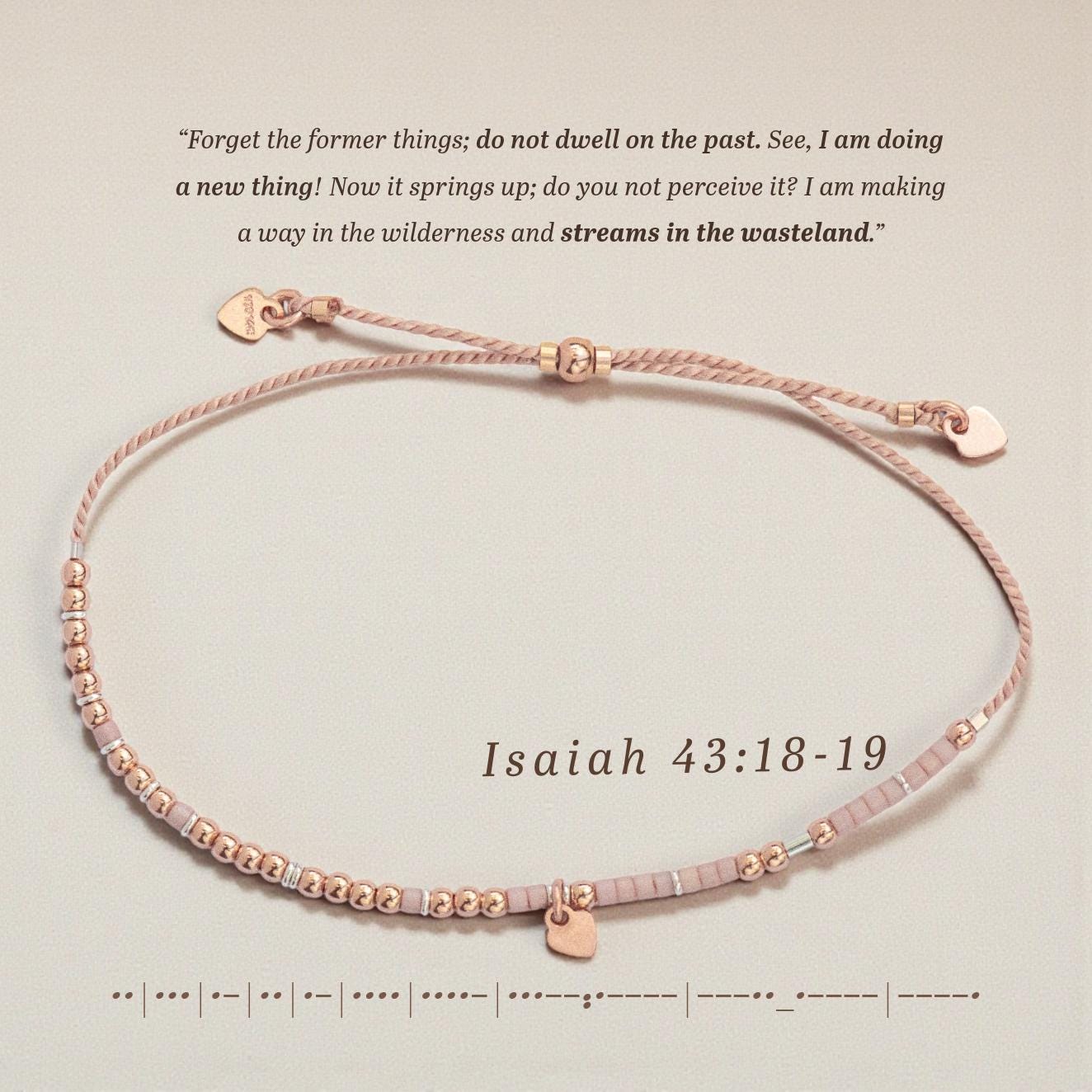 Isaiah 43:18-19 Morse Code Bracelet