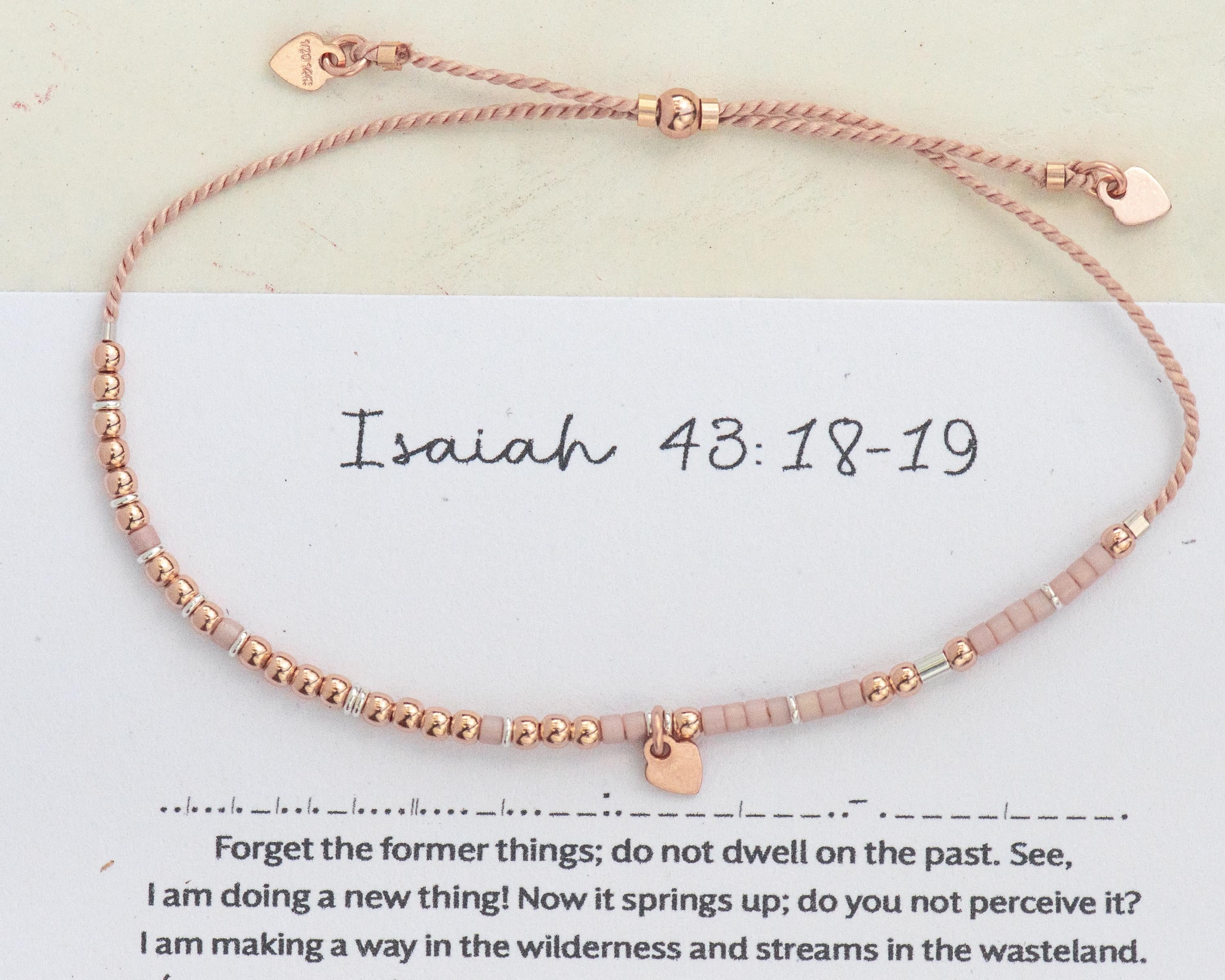 Rose Gold Bible Morse Code Bracelet