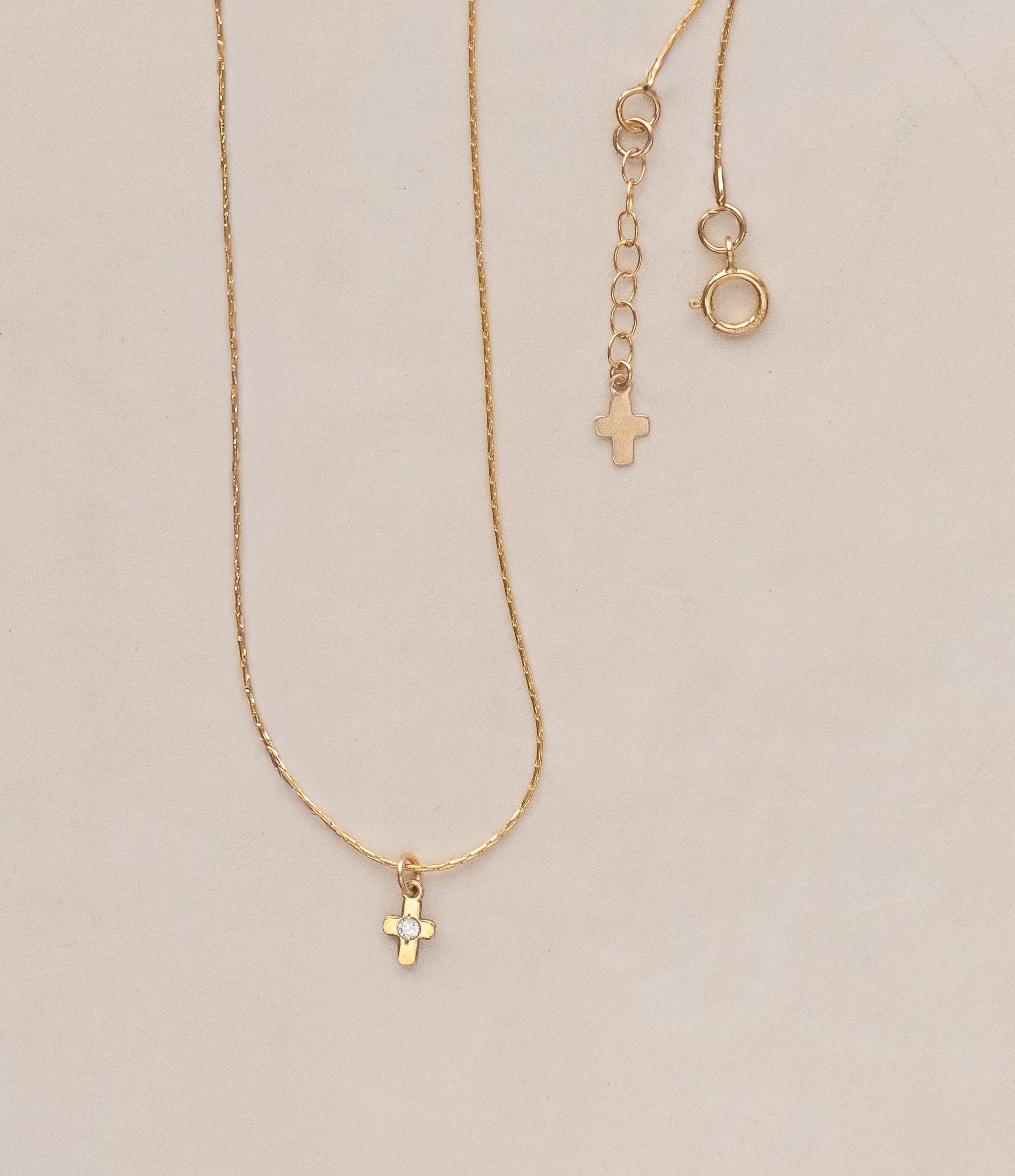 Tiny Cross Spark Necklace