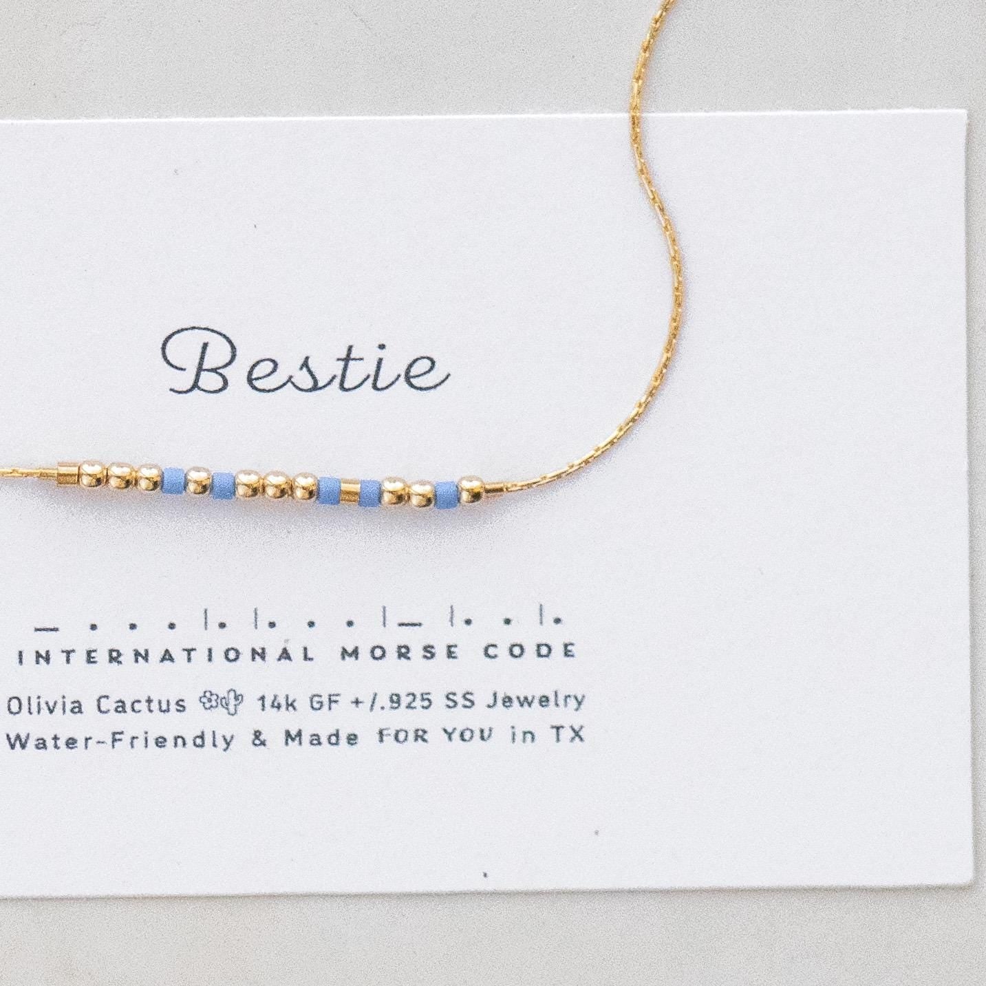 Custom Morse Code Bracelet, Colorful Beads
