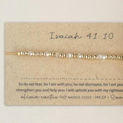 Gold Morse Code Bracelet, Tiny Cross Charm, Swarovski - Faith, Confirmation, Baptism Gift for Women