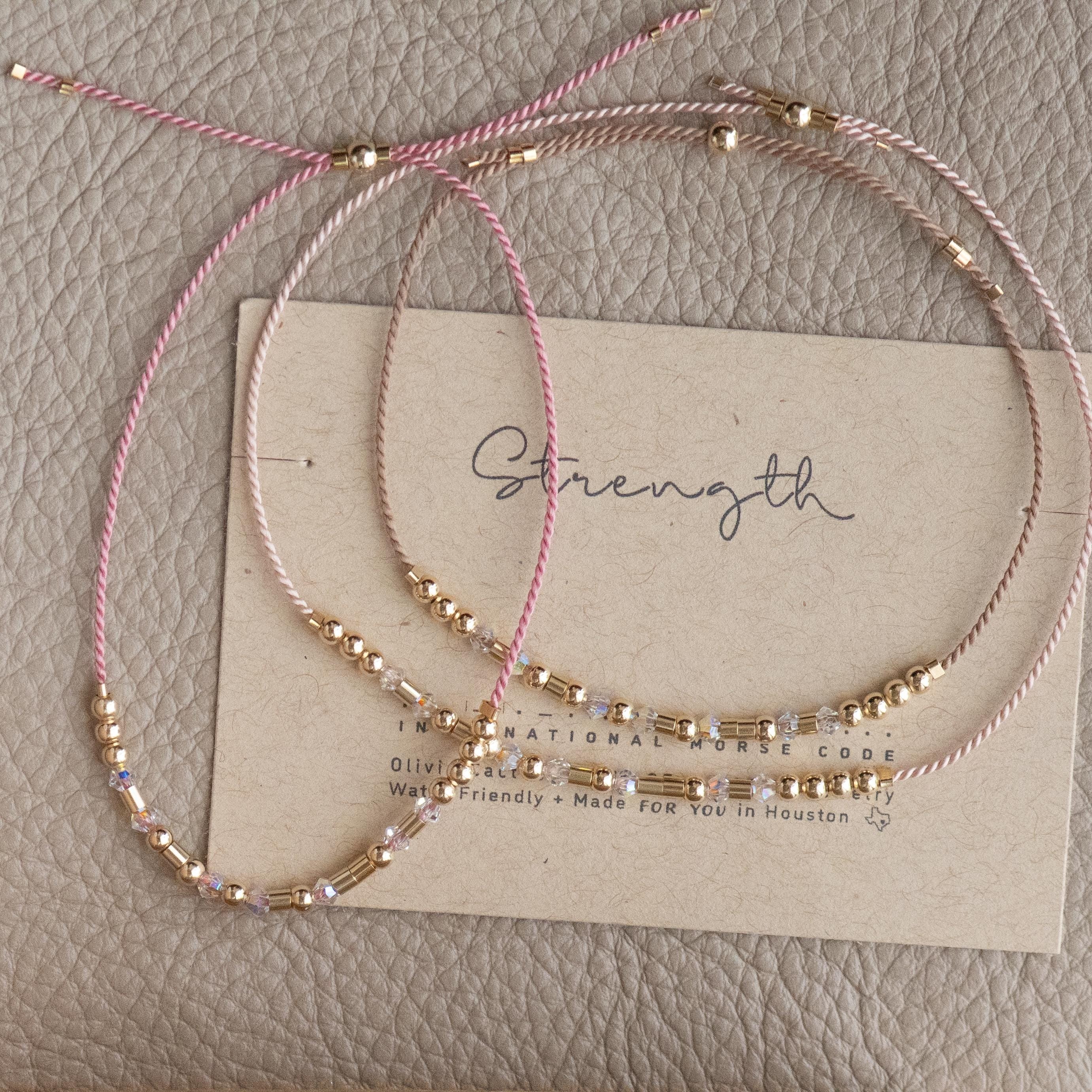 Morse Code Bracelet w/ Swarovski Crystals