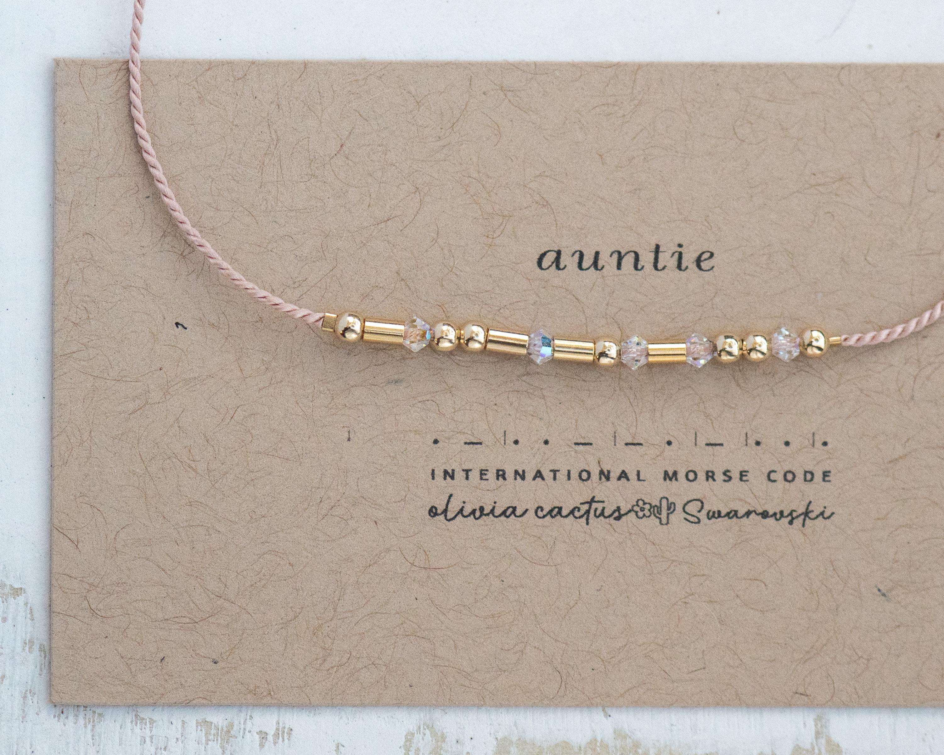 Morse Code Bracelet w/ Swarovski Crystals