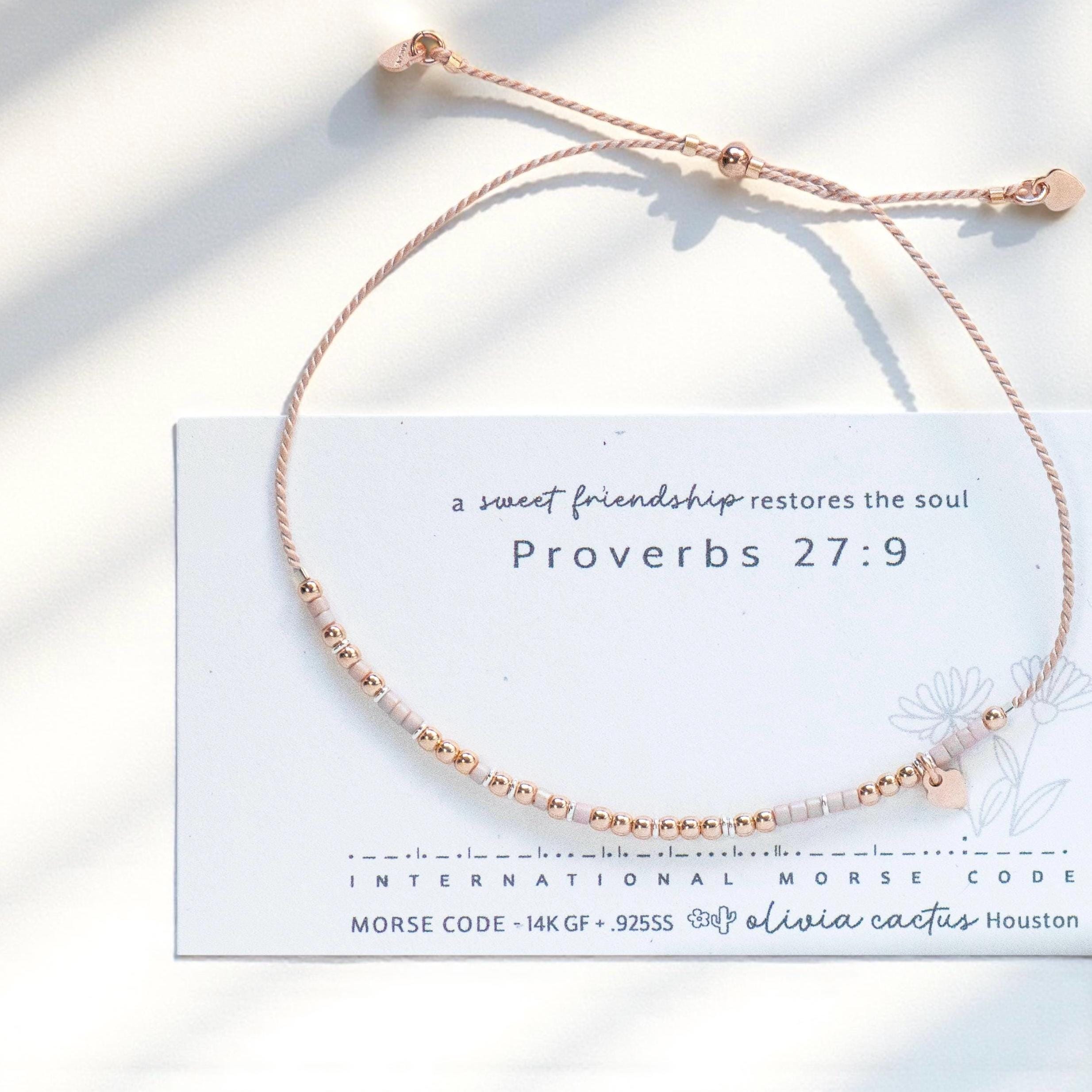 Proverbs 27:9 Morse Code Bracelet