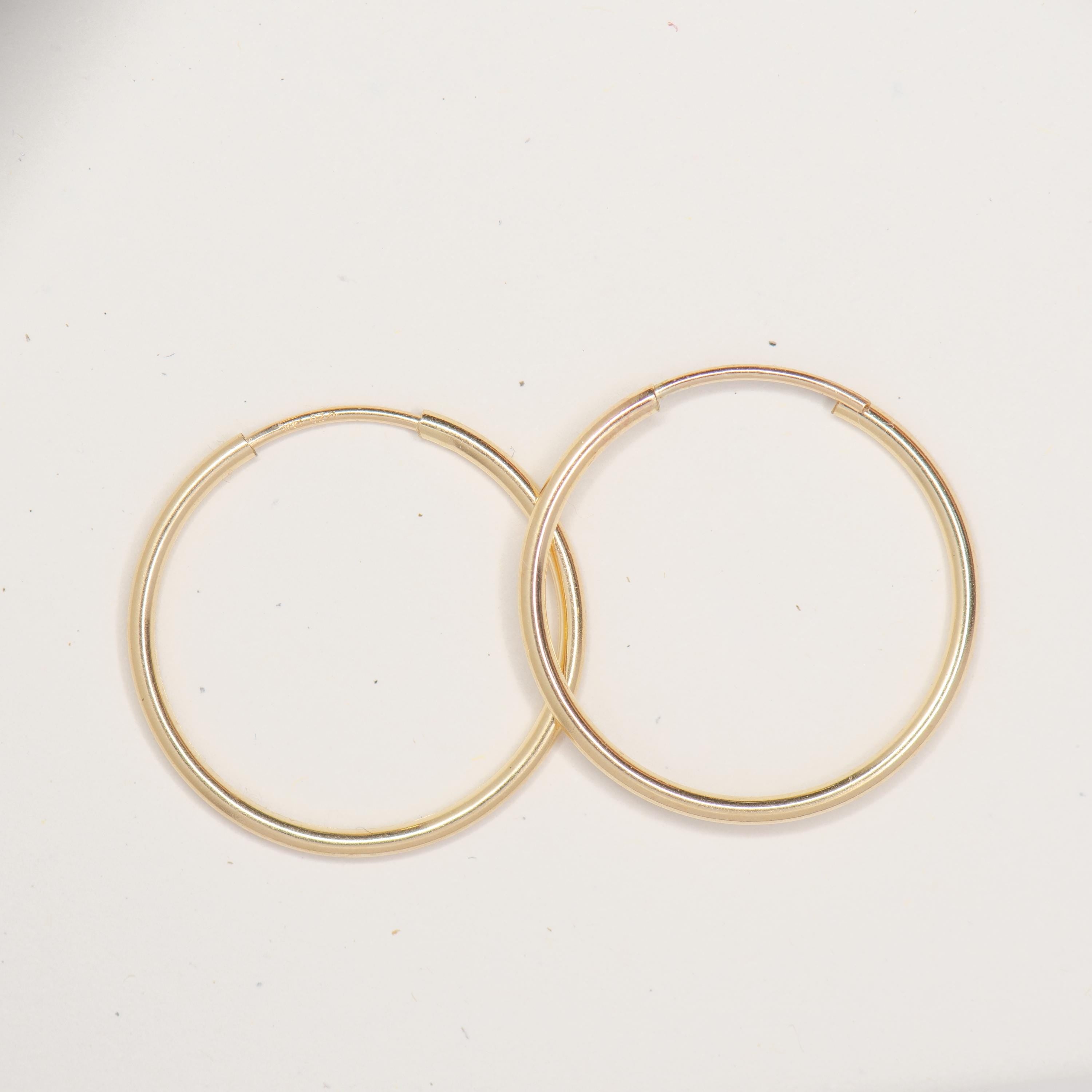 20mm endless hoop earrings in 14k gold filled